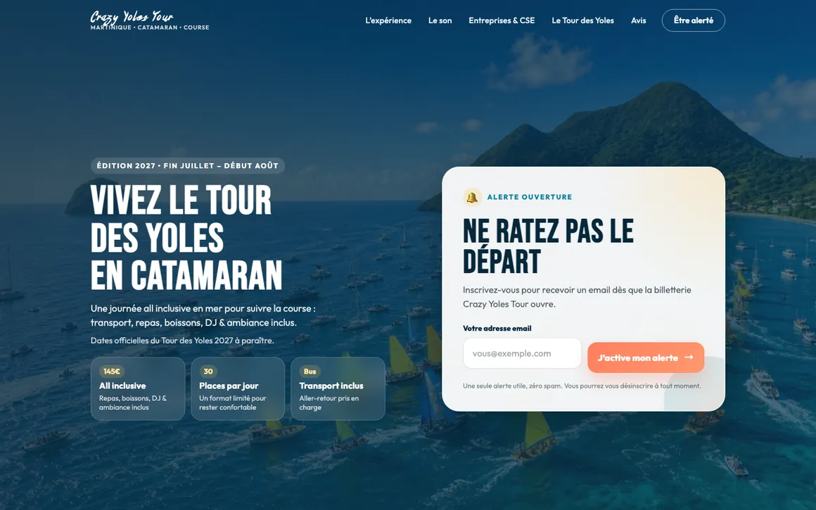 Aperçu du site pour un commerce local
