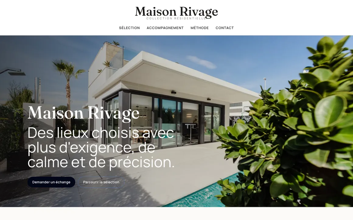 Aperçu du site pour une agence immobilière