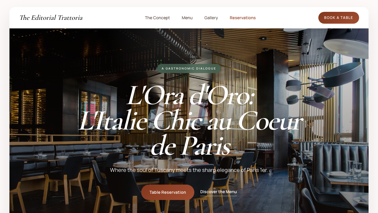 Aperçu d'un site restaurant réalisé par Launch48